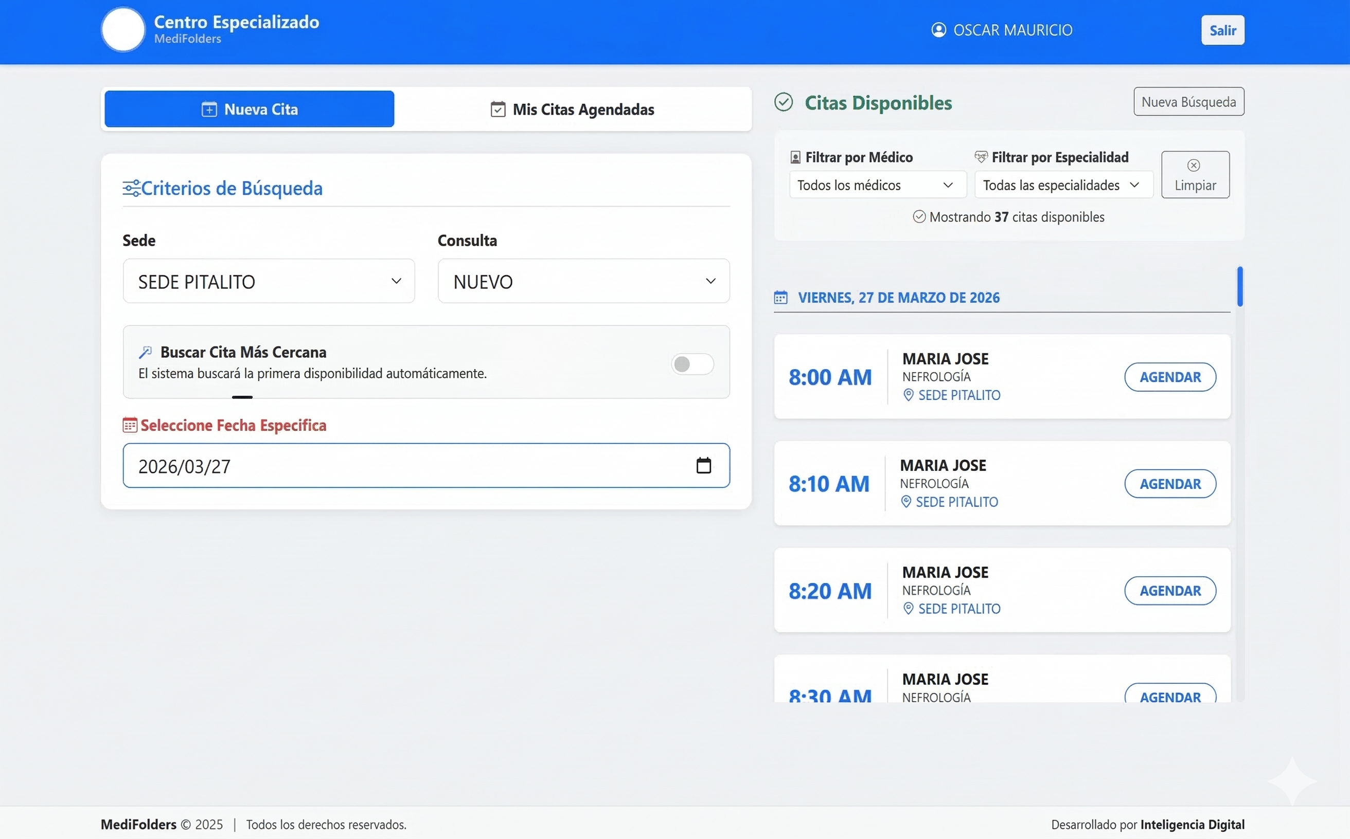 Pantallazo Agendamiento 2